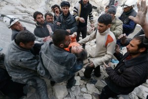 Aftermath of Assad's Barrel Bombing in Aleppo. Photo Credit- Saad Abobrahim:Reuters)