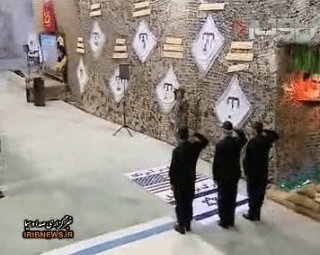 Underground Missile Silo in Iran with US & Israeli Flags on floor (Photo Credit- IRNA)
