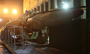 Missile launchers are pictured in an underground tunnel at an undisclosed location in Iran (Photo Credit- AFP)