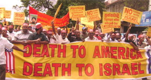 Iranians chanting "Death To America" and "Death To Israel" (Photo Credit: )