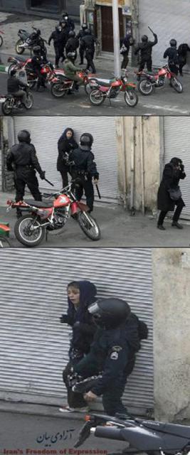 Iranian Woman Beaten by Thugs in Street (Photo Credit- France24)